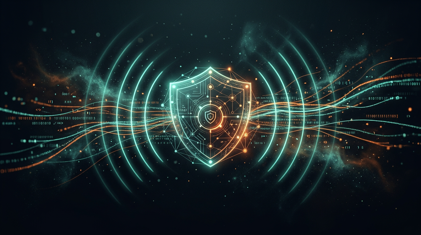 CEFS - digital shield with signal waves